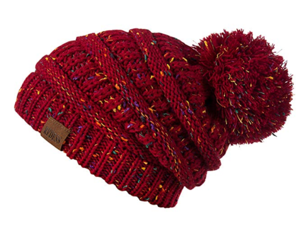 REDESS Women Winter Pom Pom Beanie Hat with Warm Fleece Lined