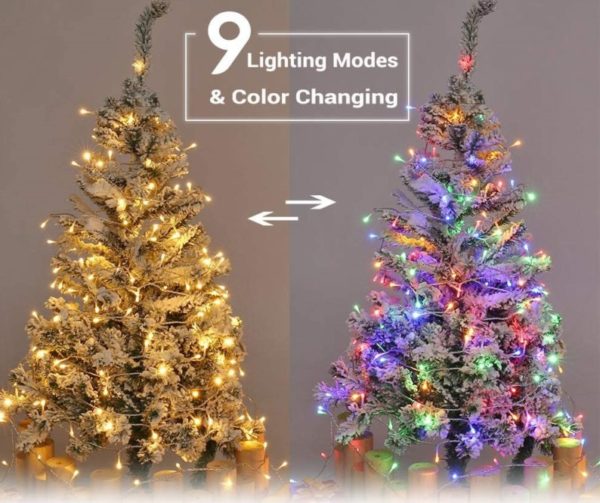 65.67ft 200 LED Tree Lights Color Changing, 9-Function Warm White & Multicolor Christmas Lights