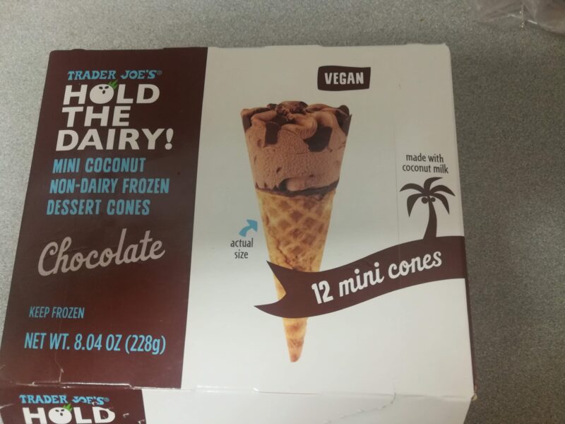 mini coconut non dairy frozen dessert cones chocolate