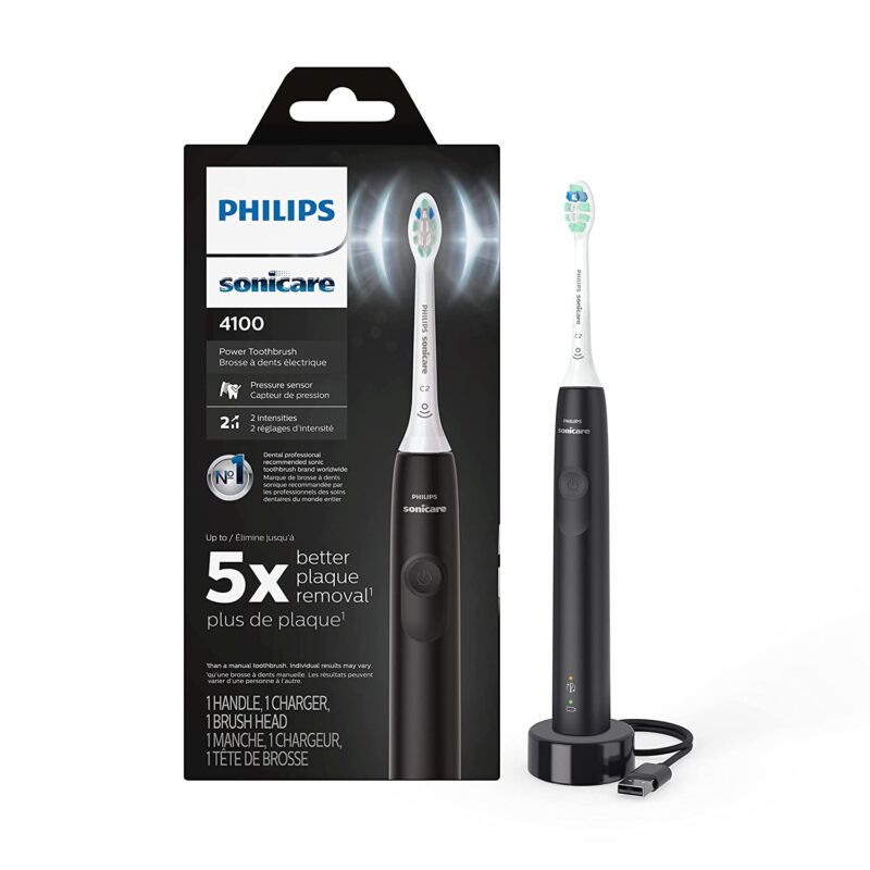 Philips Sonicare 4100 Power Toothbrush, Rechargeable Electric Toothbrush with Pressure Sensor,