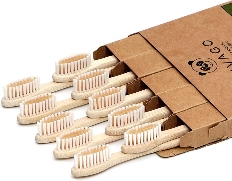 VIVAGO Biodegradable Bamboo Toothbrushes 10 Pack