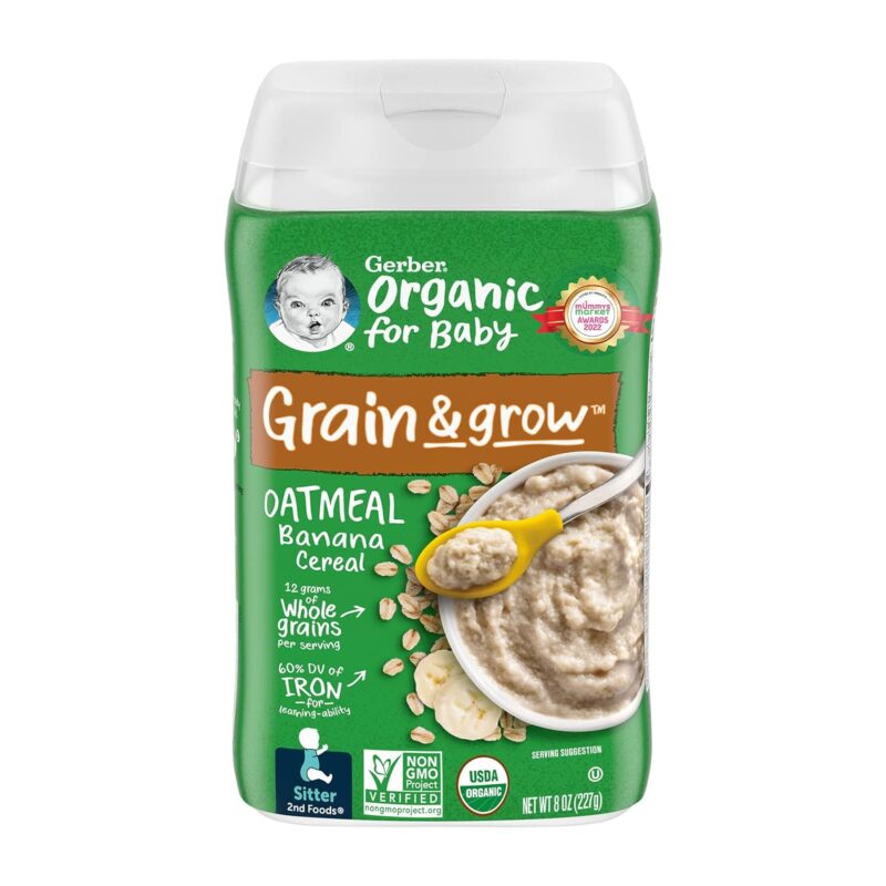 Gerber Organic 2Nd Foods Sitter Banana Oatmeal Baby Food Glass Jar