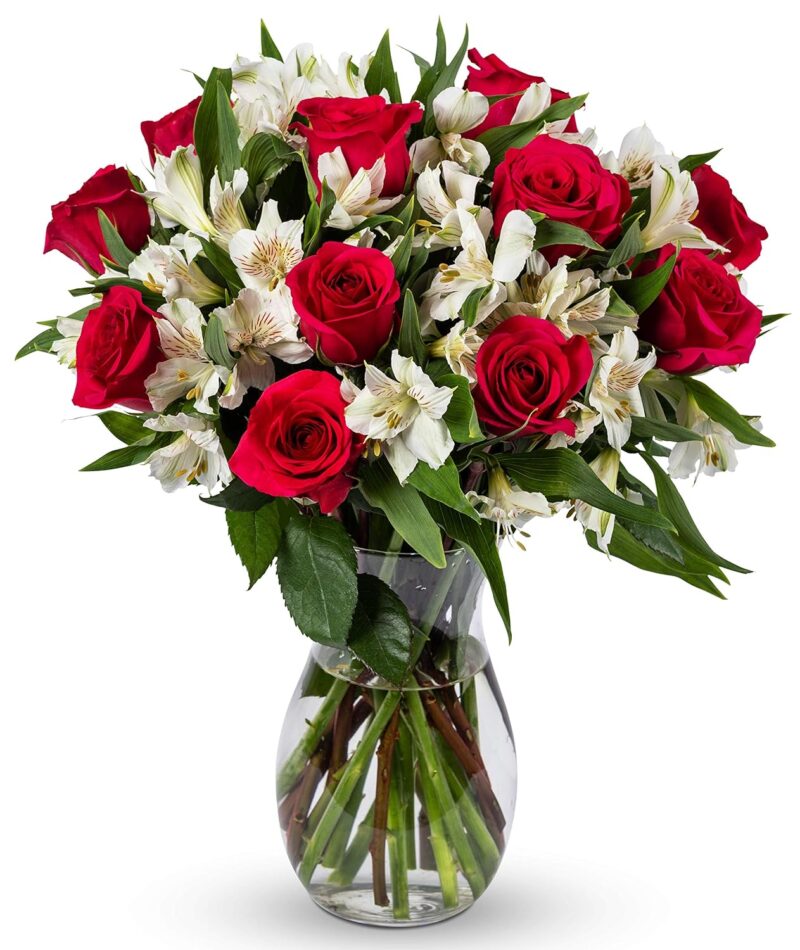 Benchmark Bouquets Signature Roses and Alstroemeria